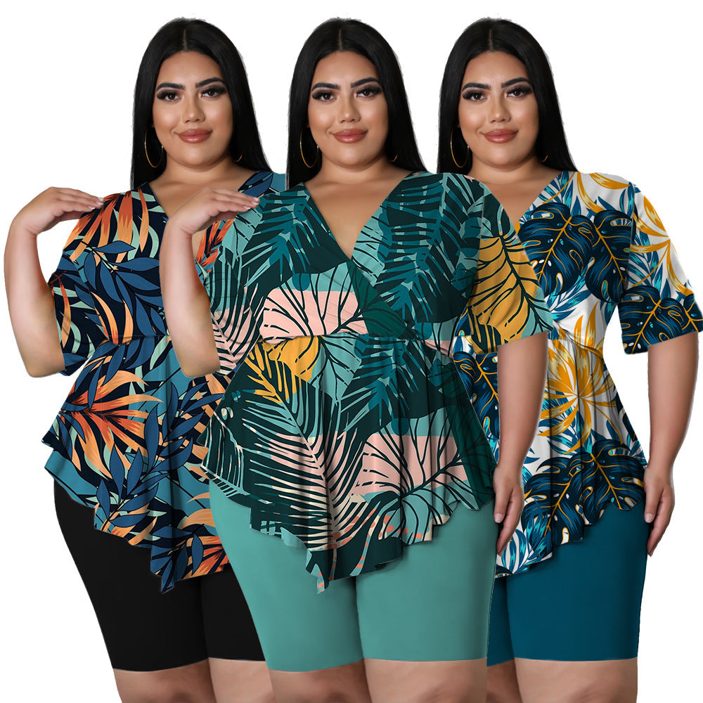 Bohemia Printed Sexy Outfit Plus Size