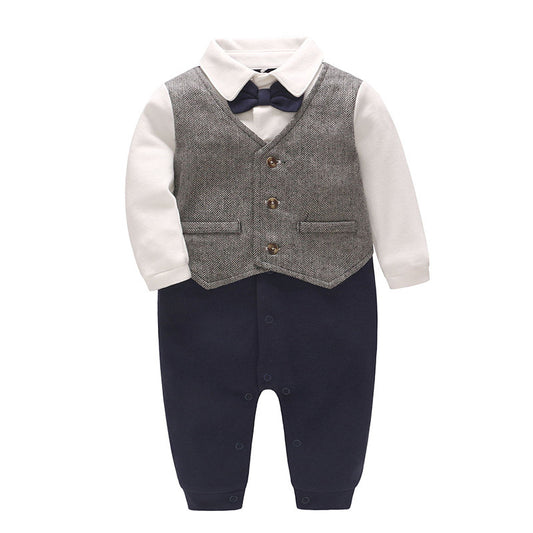 Newborn Clothes Baby Full Moon One Year Old Gentleman Romper