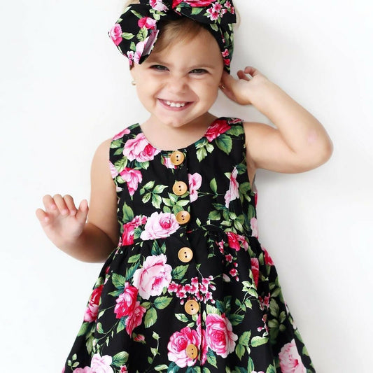 Princess Dress With Floral Straps For Children