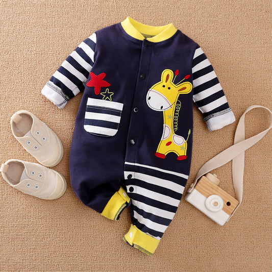 Newborn Baby Long-sleeved Romper Spring And Autumn Summer Cotton Baby Clothes