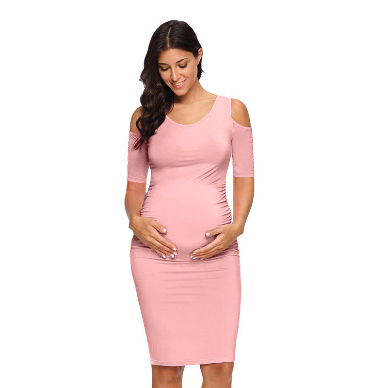 Pleated maternity dress