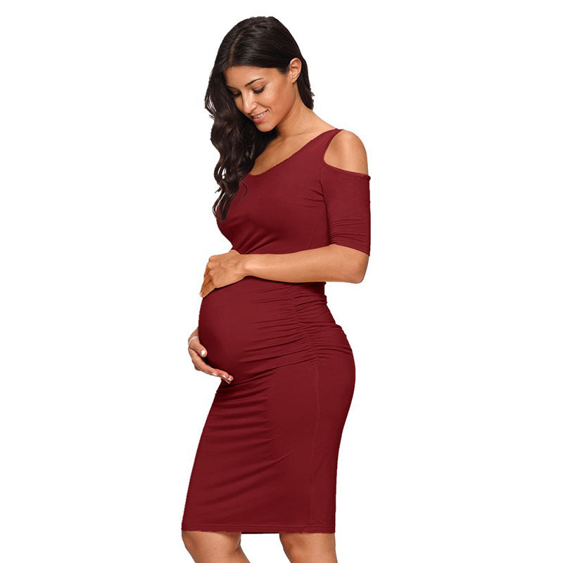 Pleated maternity dress