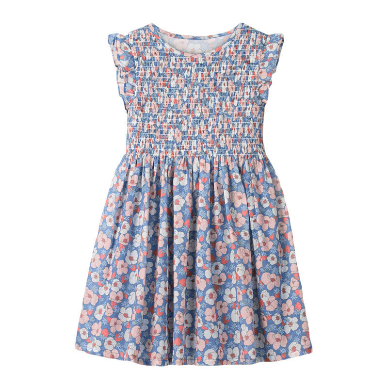 Knitted floral girl dress