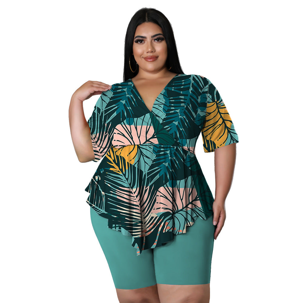 Bohemia Printed Sexy Outfit Plus Size