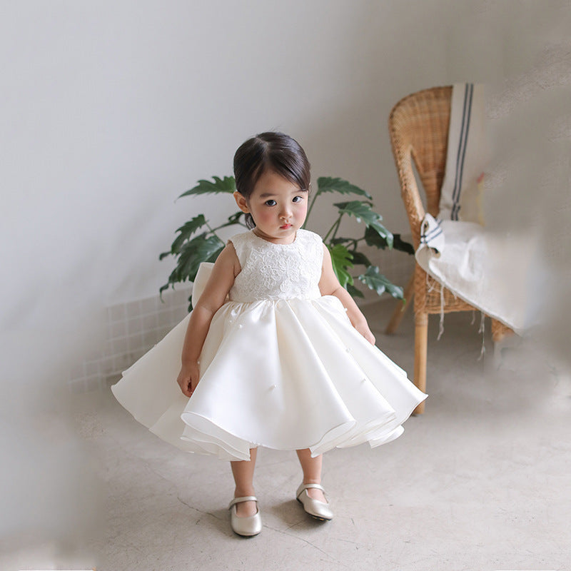 Wedding Little Flower Girl Dress White Girl