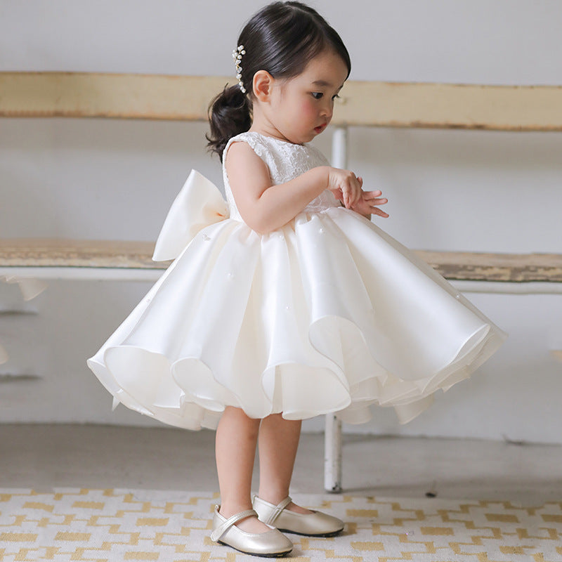 Wedding Little Flower Girl Dress White Girl