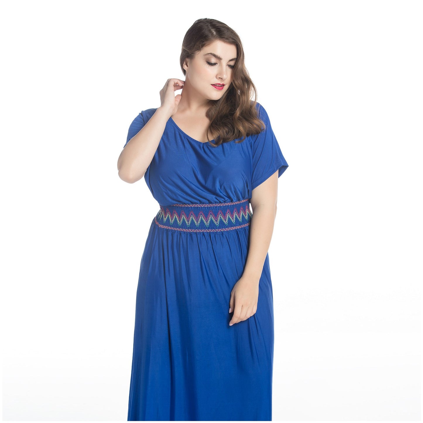 Retro Summer Plus Size Beach Ladies Silk Dress