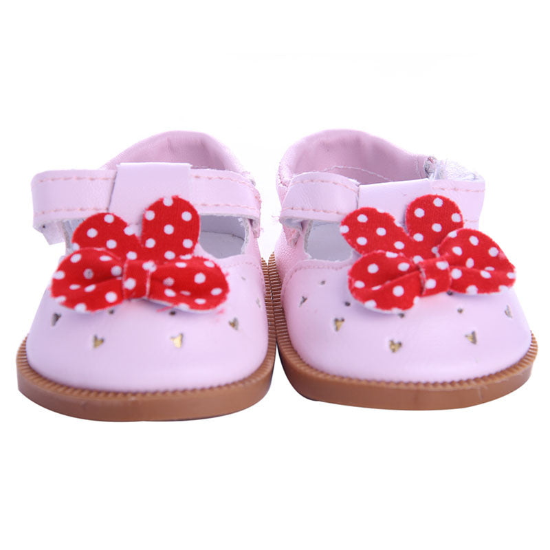 Premium 18-Inch American Girl Doll Shoes - 43cm Xiafu Doll Accessories with Stylish Small Leather Shoes
