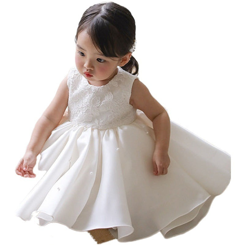 Wedding Little Flower Girl Dress White Girl