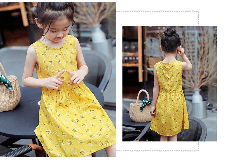 Cotton multi-colored silk dress Korean print girl skirt princess dress