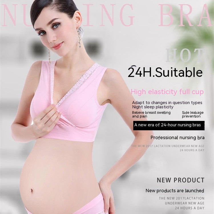 Lace Vest-style Maternity Underwear Wireless Cross Nursing Bra