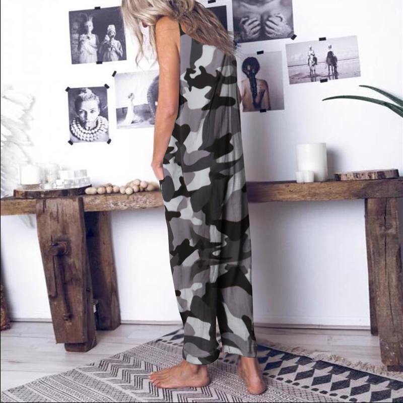 Fashion Women's Camouflage Suspenders Jumpsuit