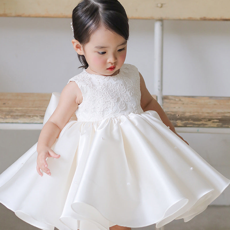 Wedding Little Flower Girl Dress White Girl