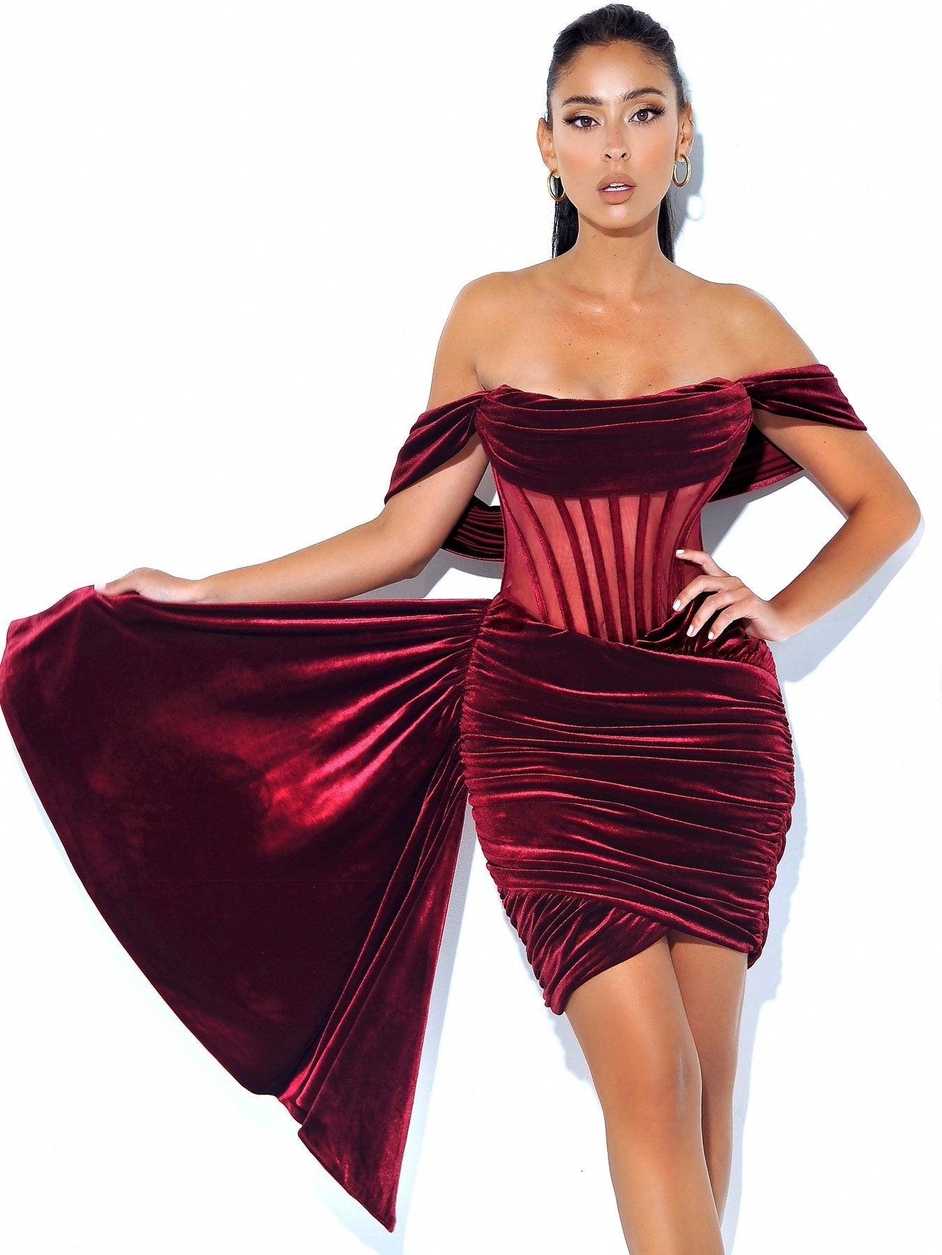 Women's Velvet Sexy Evening Dress